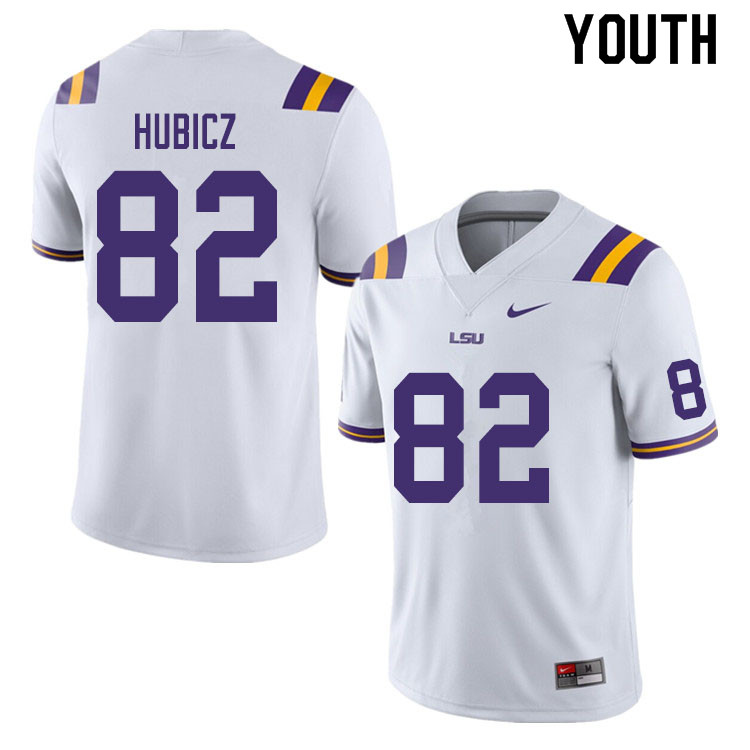 Youth #82 Brandon Hubicz LSU Tigers College Football Jerseys Sale-White